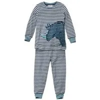 People Wear Organic People Wear Organic Pyjama, blau geringelt "Nashorn", Bio-Baumwolle – Produktbild 1 von 1