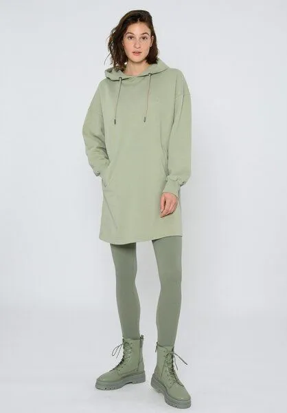THOKKTHOKK ThokkThokk Damen Hoodie Kleid TT1047 aus Biobaumwolle, Desert sage (grün), – Produktbild 5 von 5