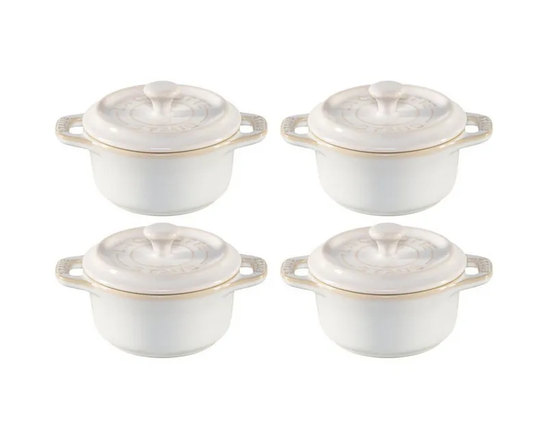 Staub Staub Auflaufform Mini Cocotte Set 4-tlg. rund, Keramik, Keramik, Weiß, – Produktbild 1 von 1