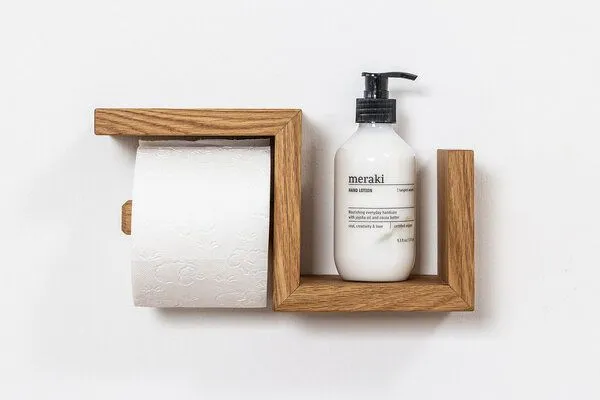 kleiderleiter_de kleiderleiter_de Toilettenpapierhalter BEN aus massiver Eiche mit Platz für Ersatzrolle – Produktbild 5 von 5