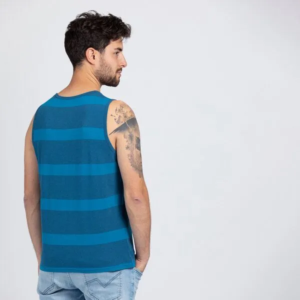 Lexi&Bö Lexi&Bö Melange Stripes Tank Top Herren, Blau melange (blau), – Produktbild 2 von 4