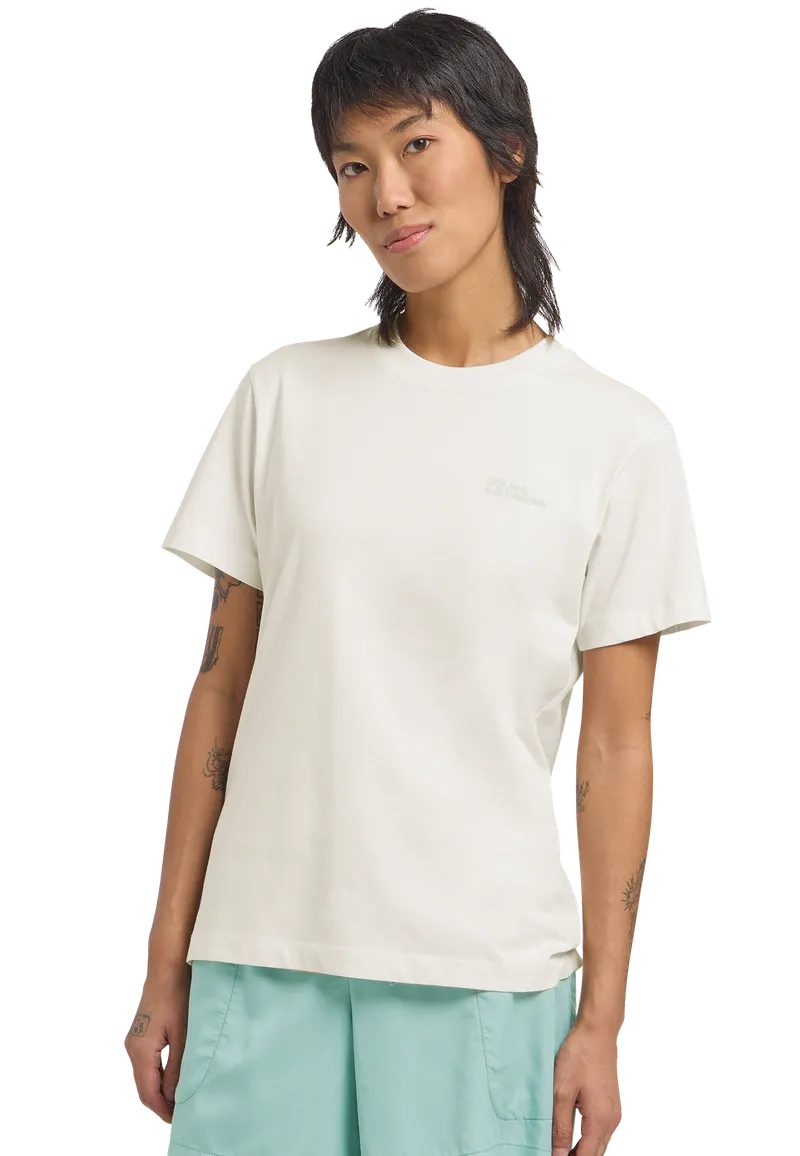 Jack Wolfskin Jack Wolfskin Essential T W T-Shirt aus Bio-Baumwolle Damen L weiß, Cotton white, – Produktbild 1 von 2