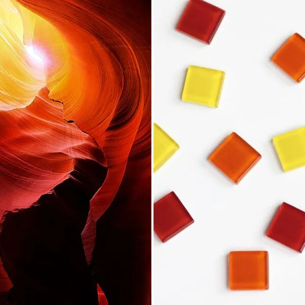 ALEXASCHA ALEXASCHA Magnet Set aus Upcycling Glas • 9 starke Magnete für den Kühlschrank • ideal zum Verschenken, Flammenfels, – Produktbild 3 von 4