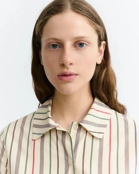 thinking mu thinking mu Damen Bluse - Duna Blouse - aus Baumwolle, Ecru stripes, – Produktbild 3 von 3