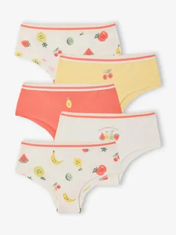 Vertbaudet 5er-Pack Mädchen Shortys mit Fruchtmotiven – Produktbild 1 von 1