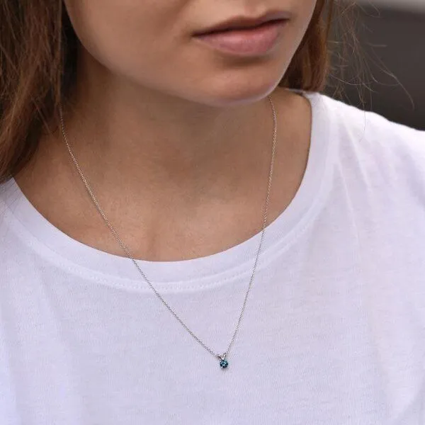 Eppi Eppi Blauer Diamant in goldener Halskette Lalom, Weiss, – Produktbild 1 von 4