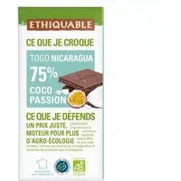 Ethiquable Ethiquable Noir-Schokolade 75% Togo/Nicaragua Kokos-Maracuja (bio), 100g – Produktbild 1 von 1
