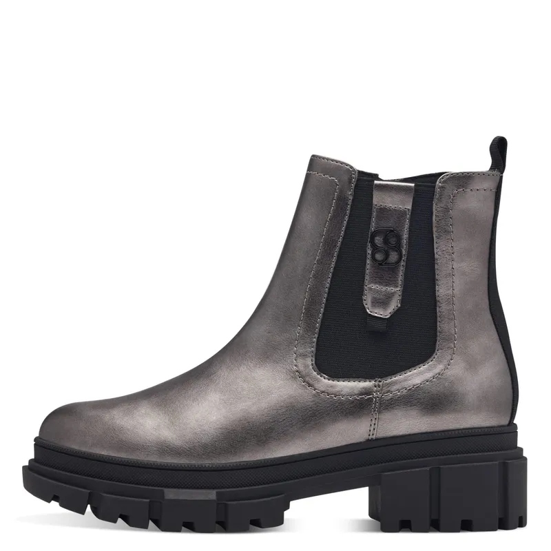 s.Oliver s.Oliver softfoamSo, vegan Damen Chelsea Boots, Silber, – Produktbild 4 von 5