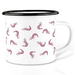 LIGARTI Emailletasse »Shrimp Cocktail« von LIGARTI | 300 oder 500 ml | handveredelt in Deutschland | Cup, Kaffeetasse, Emaillebecher, Camping Becher – Produktbild 1 von 1