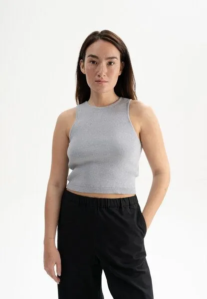 MELA Strick Top Style NIKARA | von MELA | Fairtrade & GOTS zertifiziert, Grau-melange, – Produktbild 1 von 4