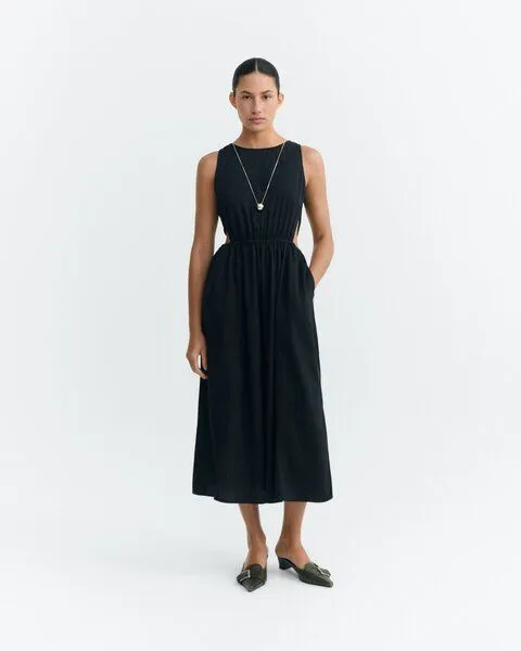 thinking mu Kurzarm Midikleid Modell: Kin, Black, – Produktbild 2 von 5