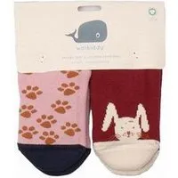 Walkiddy Kinder Gripper-Socken Tiny Rabbits rot – Walkiddy, GOTS-zertifizierte Bio-Baumwolle, rutschhemmende Stoppersocken aus 90% Bio-Baumwolle 2% Elasthan für Babys und Kleinkinder, ideal für erste Schritte, Krabbelphase und Kita-Alltag – Produktbild 1 von 1