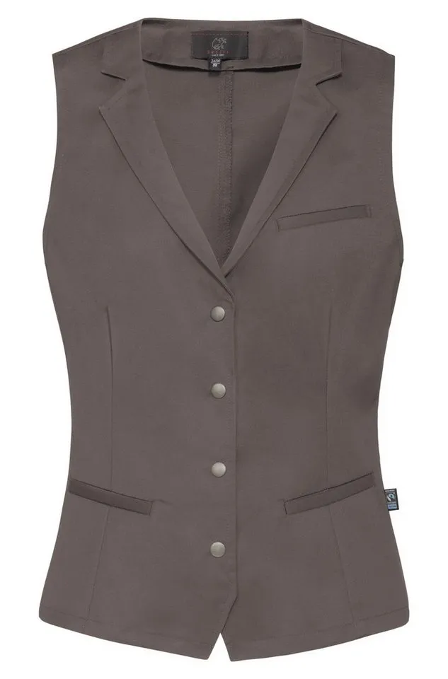 GREIFF GREIFF Anzugweste Greiff GASTRO MODA Damen Kellner-Weste Revers Regular Fit Taupe, Taupe, – Produktbild 2 von 2