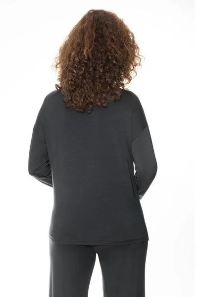 mey Mey Damen T-Shirt rundhals "Pure Chic" aus FSC-Modal, Thunder grey, – Produktbild 3 von 7