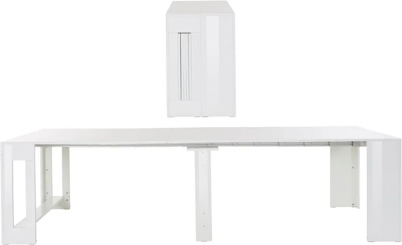 Home affaire Esstisch Praktika, Küchentisch, Wohnzimmertisch, Speisetisch, mit Auszugsfunktion, ausziehbar von 50 cm auf 300 cm, Weiß, – Produktbild 5 von 5