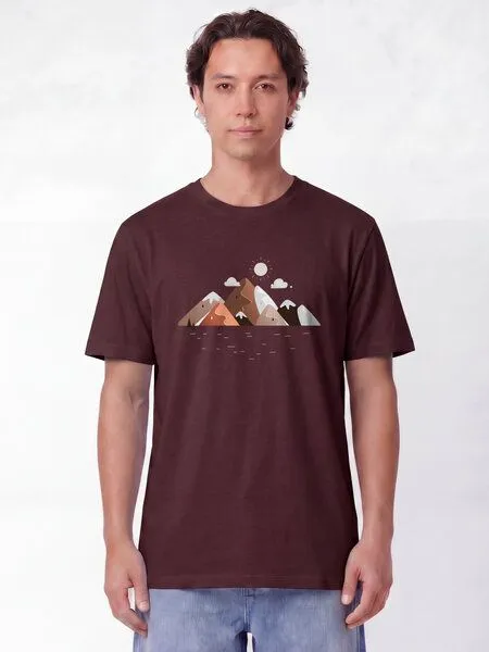 watapparel watapparel T-Shirt Unisex Mountains & Moon, Red brown, – Produktbild 2 von 2