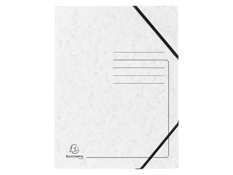 Exacompta 25 Exacompta Eckspannmappen, Colorspan-Karton, 355 g/m², DIN A4, Gummizug, weiß – Produktbild 1 von 1