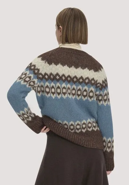 hessnatur hessnatur Stick Pullover Relaxed aus Alpaka und Bio-Baumwolle, Kristallblau, – Produktbild 2 von 4