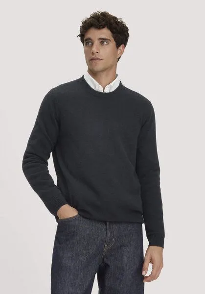 hessnatur hessnatur Strickpullover Regular aus Cashmere mit Recyclinganteil, Schwarz, – Produktbild 1 von 4