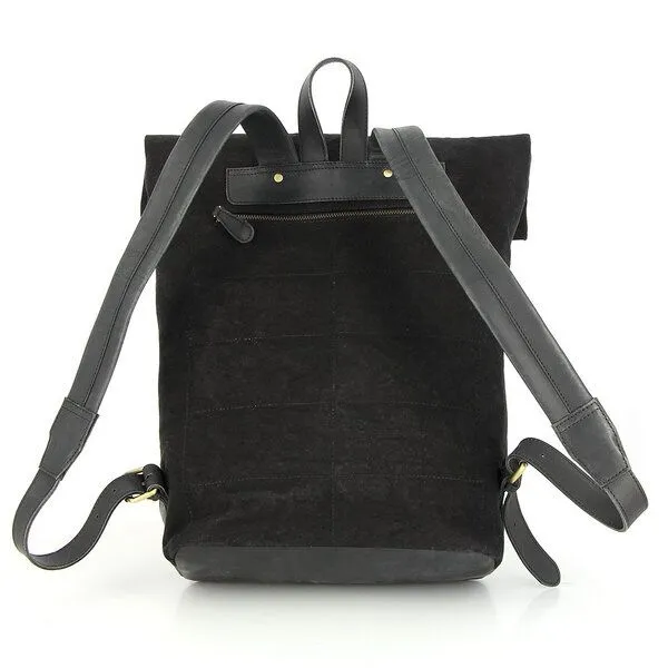 GLOBO Fair Trade GLOBO Fair Trade Laptoprucksack LONI aus Canvas & mattem Ökoleder, Schwarz, – Produktbild 4 von 4