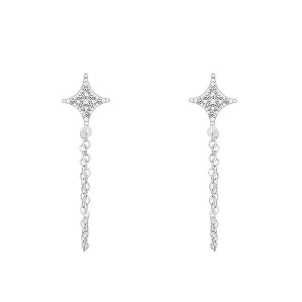 Eppi Eppi Originelle Ohrringe mit Diamant-Sternen Jonas, Weiss, – Produktbild 1 von 2
