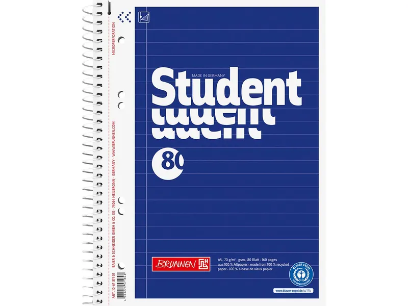 BRUNNEN BRUNNEN Collegeblock DIN A5, Lineatur 27, 80 Blatt – Produktbild 1 von 1