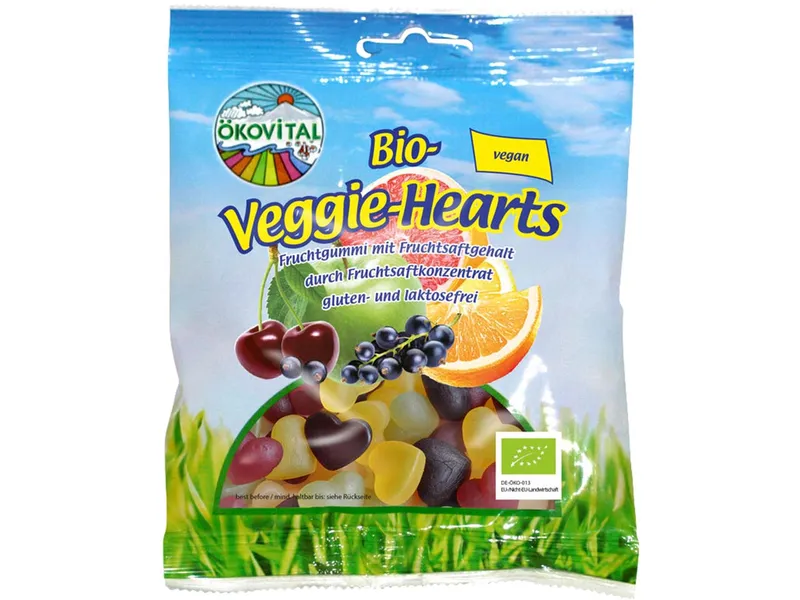 Ökovital ÖKOVITAL Vegane Bio-Fruchtgummi "Veggie-Hearts", 80 g – Produktbild 1 von 1