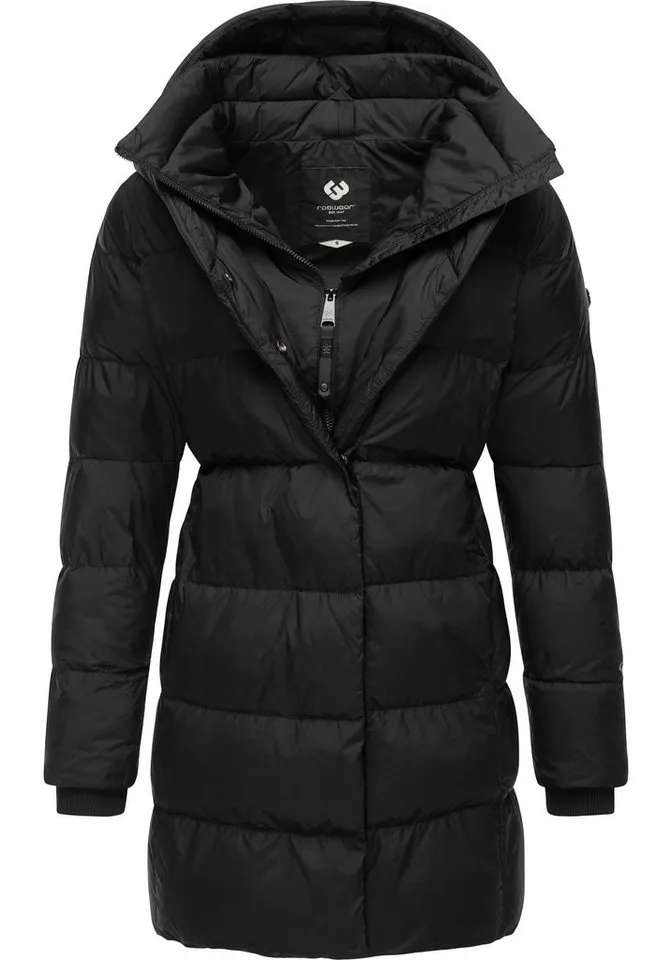 ragwear ragwear Kurzmantel Niara stylischer, gesteppter Wintermantel mit gefütterter Kapuze, Schwarz, – Produktbild 5 von 5