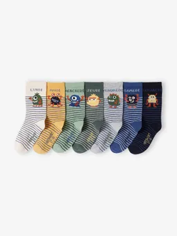 Vertbaudet 7er-Pack Kinder Socken mit Monster – Produktbild 1 von 1