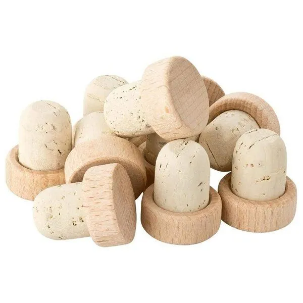 Kork-Deko Kork-Deko Griffkorken mit Holzgriff 19,5mm | Holzgriffkorken | 100% Naturkork | Für Gin, Spirituosen, Öle und Saft | Griffgröße 29 x 12 mm | 10er-Pack – Produktbild 6 von 6