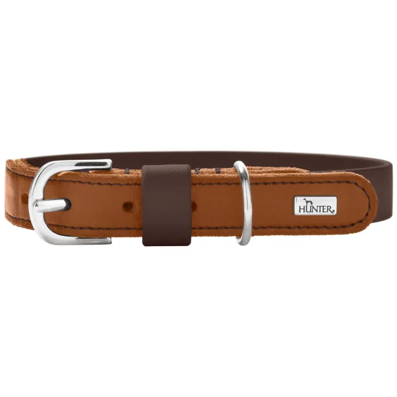 Dog Sport Dog Sport HUNTER Hundehalsband wolmar biothane x leder braun S-M, Braun, – Produktbild 1 von 2