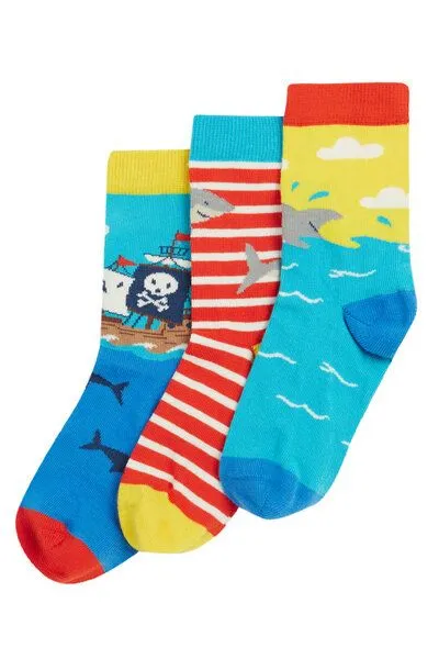 Frugi Frugi Kindersocken in Dreierpack mit Piraten – Produktbild 1 von 3