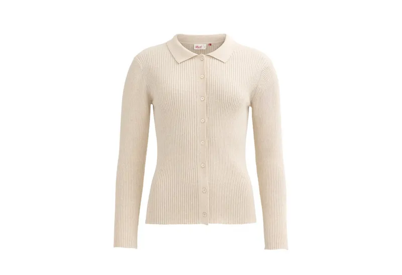 People Wear Organic People Wear Organic Strickjacke grau mélange GOTS zertifiziert, Braun, – Produktbild 1 von 5