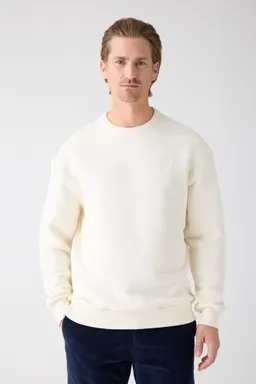 KnowledgeCotton Apparel KnowledgeCotton Apparel Herren vegan Sweatshirt Bruststickerei Reiher Weiß – Produktbild 1 von 1