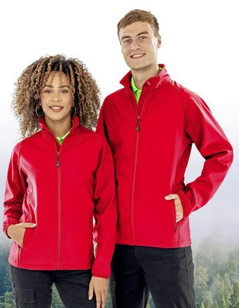 Result Genuine Recycled Result Genuine Recycled Herren Atmungsaktive Softshell-Jacke mit Stehkragen, Rot, – Produktbild 3 von 3