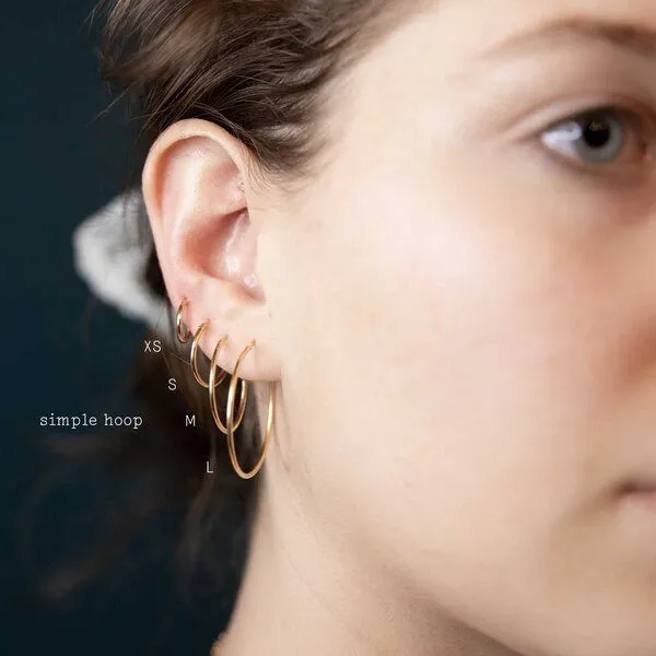 fejn jewelry fejn jewelry Creole 'simple hoop', Silber, – Produktbild 3 von 4