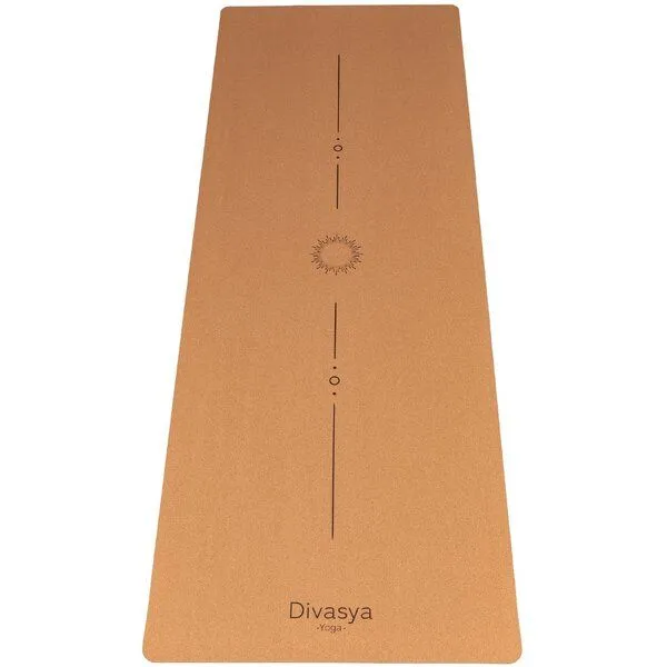 Divasya Divasya Yogamatte aus Kork & Naturkautschuk | mit Gurt & Hülle | 6 Designs, Pure align, – Produktbild 1 von 4