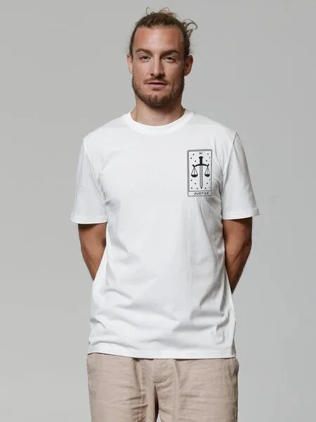 watapparel watapparel T-Shirt Unisex Tarot Justice, Off white, – Produktbild 1 von 4