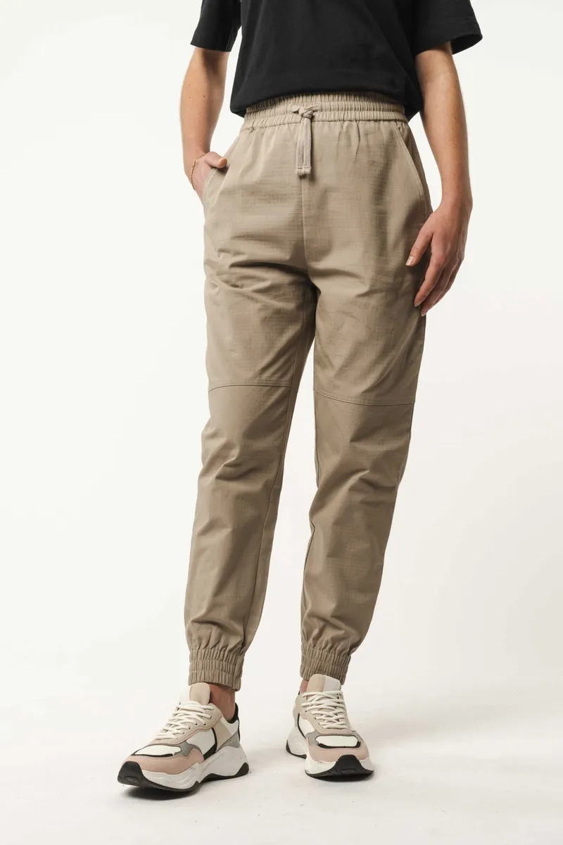 MELA MELA Damen vegan Hose Elastischer Bund Arite Taupe Beige, Beige, – Produktbild 2 von 2