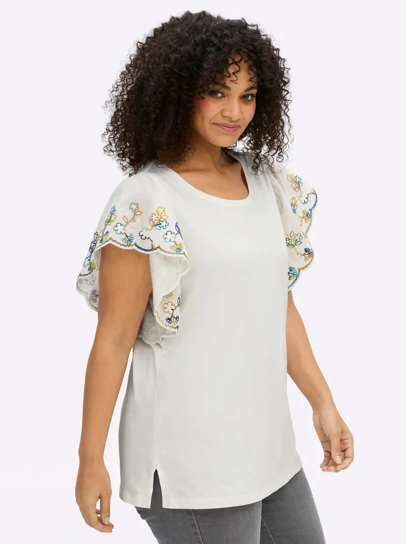 sheego Shirt ecru-royalblau, Ecru-royalblau, – Produktbild 2 von 2