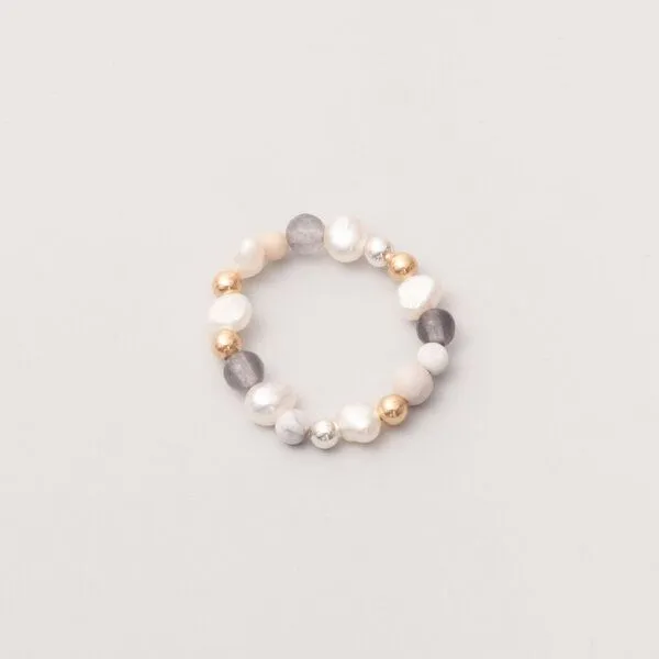 fejn jewelry fejn jewelry Ring 'winter pearl' mit Süsswasserperlen und Halbedelsteinen, Gold, – Produktbild 1 von 1