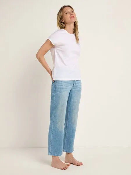 LANIUS LANIUS Shirt mit überschnittener Schulter aus Bio-Baumwolle, White, – Produktbild 4 von 5