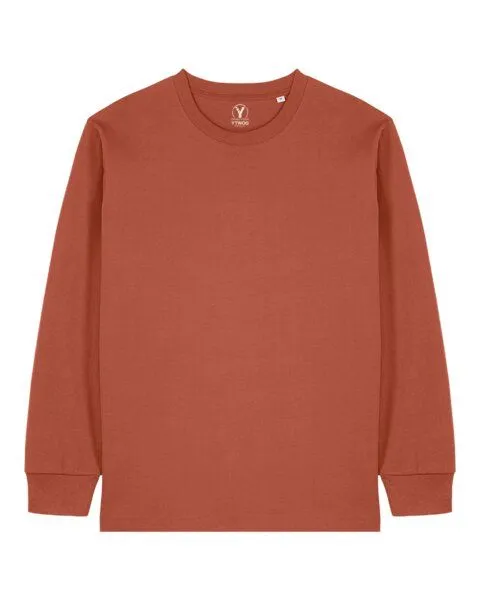 YTWOO YTWOO Schweres Unisex Basic Langarmshirt aus 100% Biobaumwolle, Herbstbraun, – Produktbild 1 von 3