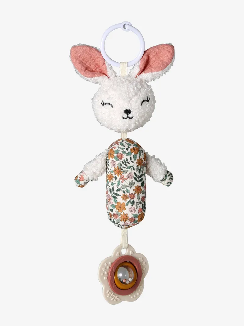 Vertbaudet Baby Activity-Hase zum Aufhängen RETRO FLOWER, Rosa, – Produktbild 2 von 4