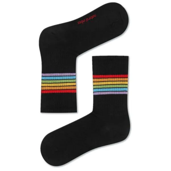 Natural Vibes Natural Vibes Rainbow Socken | Bio GOTS | Quarter Socken | Herren Damen Socken, Schwarz, – Produktbild 2 von 2