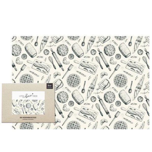 little bee fresh little bee fresh Bio-Bienenwachstuch "Brottuch" - 60x40 cm, Brotdesign, – Produktbild 1 von 4