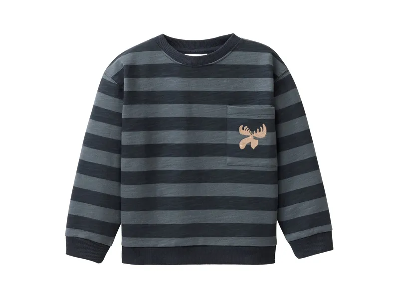 People Wear Organic People Wear Organic Sweat-Pullover Blockstreifen dunkelblau 98/104, Blau, – Produktbild 1 von 2