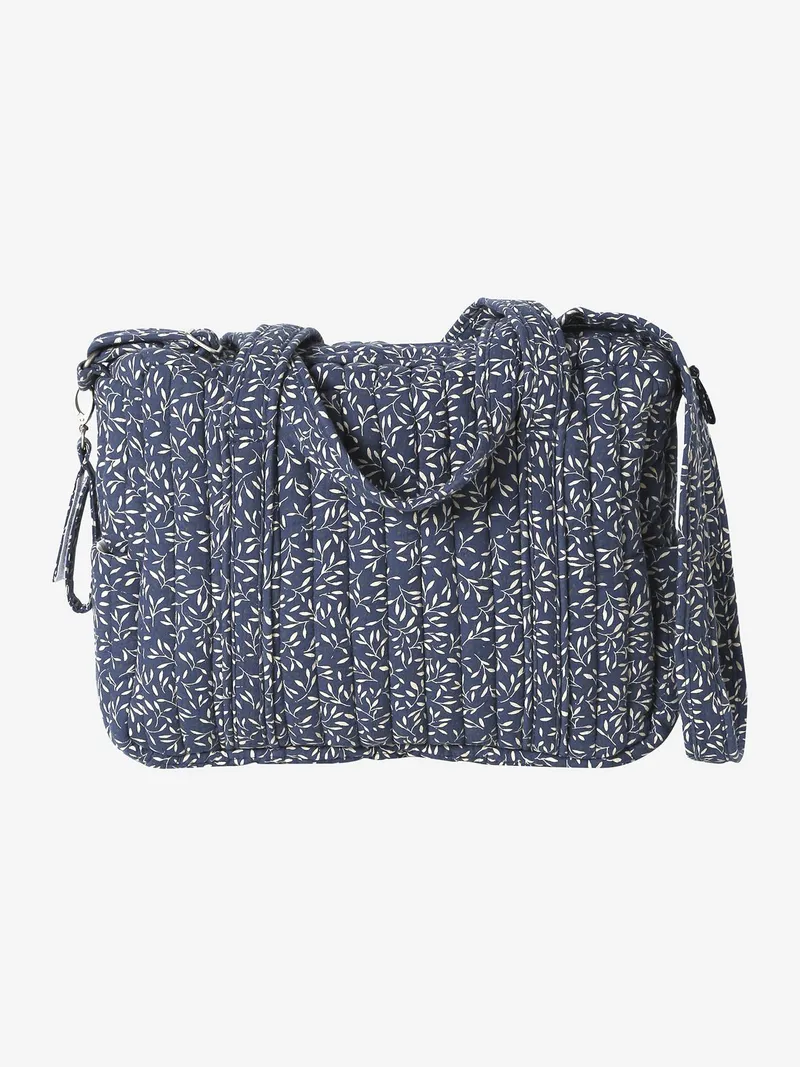 Vertbaudet Wickeltasche aus Baumwoll-Musselin JOIOSA, Nachtblau geblümt, – Produktbild 3 von 4