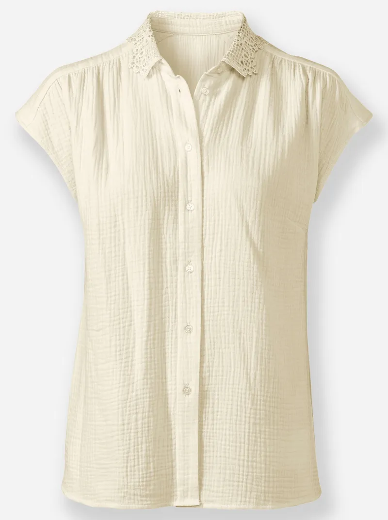 Witt Baumwollbluse champagner, Champagner, – Produktbild 1 von 2