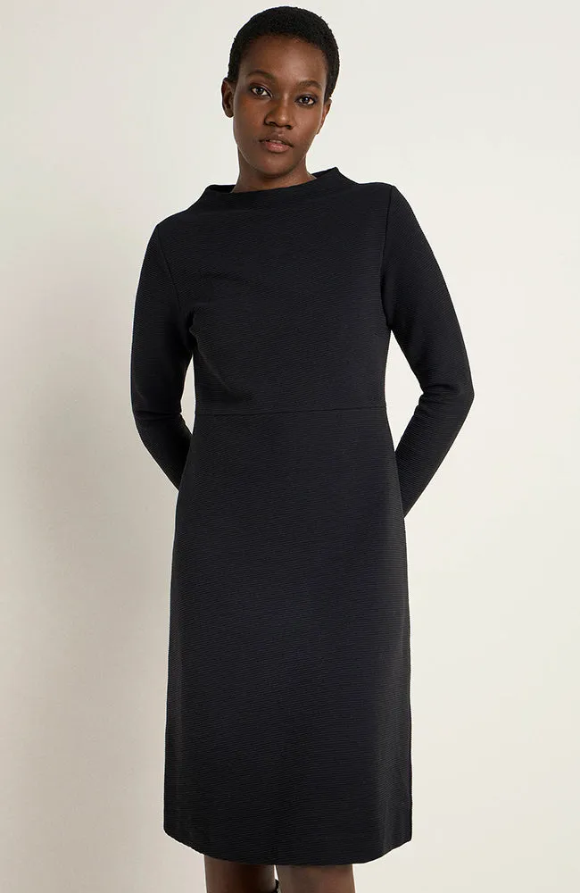 LANIUS Lanius Damen vegan Kleid Rippenstruktur Schwarz, Schwarz, – Produktbild 1 von 1